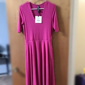 Agnes&Dora burgundy pink maxi dress